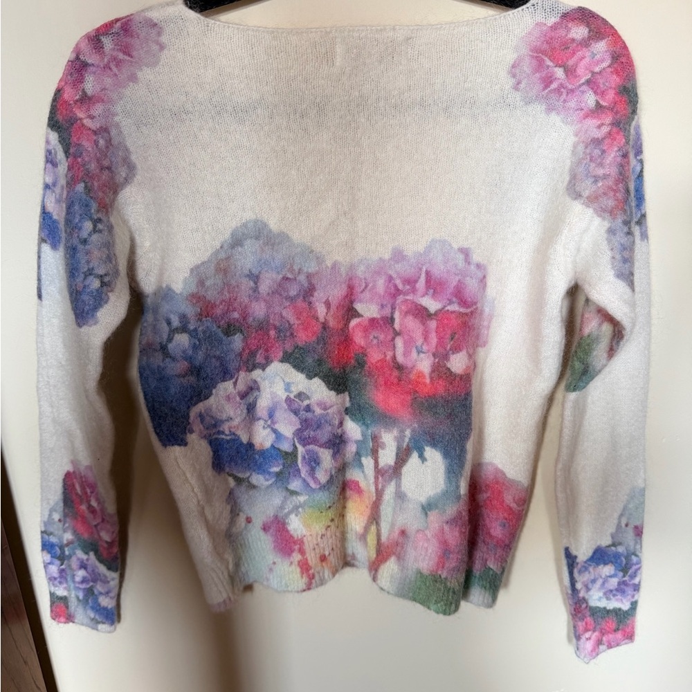 Bianco & Blu mohair wool blend floral sweater M - Picture 5 of 5